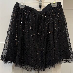 Material Girl Black Sequin A-Line Skirt